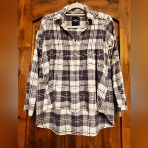 AEO Long Sleeve Plaid Legging Shirt, Size XS